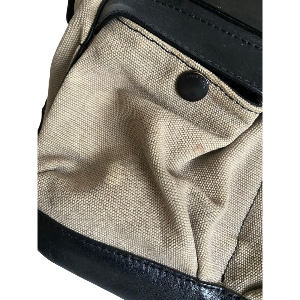 rag & bone Women’s Khaki Canvas Black Leather Small Pilot Satchel Crossbody Bag - Picture 3 of 15